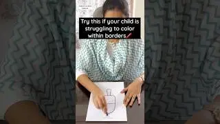 Trick to help your child colour within the border🖍️✅|Easy prep activity for kids #tricks #coloring