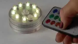 Sumix 9 Water Proof RGB LED Accent Light, Battery Operated w/ Remote Control Demo