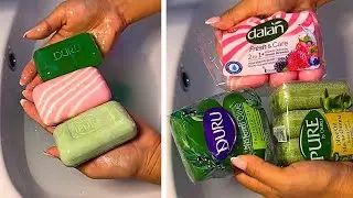 “So Satisfying Mushy Soap ASMR 💚💗 | Relaxing Soap Melting Sounds”