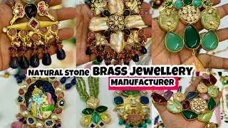 HighEnd Golden Brass Jewellery Wholesale market Jaipur|Real Natural GemsStone Jewellery Manufacturer