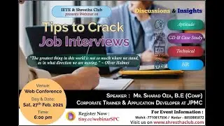 Tips to Crack Job Interviews | Mr. Sharad Oza