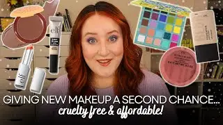 GIVING *NEW* MAKEUP A SECOND CHANCE! Testing Made By Mitchell X Spongebob, Primark, ELF Review!