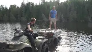 ATV/UTV 4 wheeled Marlon Tub Trailer in action and review!  PowerModz!