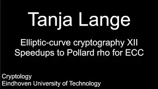 Elliptic-curve cryptography XII - Speedups to Pollard rho for ECC