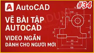 Học AutoCAD | Học Vẽ Bài Tập AutoCAD dành cho người mới | Bài 34