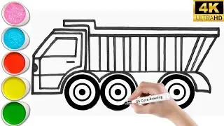 How to draw a Dump truck easy | Dump Truck drawing for kids | Easy Learn Drawing step by step