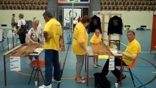 Sjoelvereniging 'De Sjoelschijf' op Sportfair 2011 in Beverwijk.