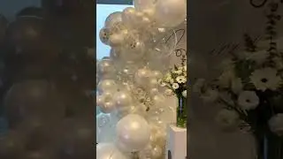 White Balloons With Pearls For Party Decor
