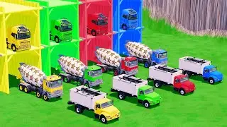 Garage with Colors - ALL MIXER TRUCK STAR WITH FLATBED TRAILER TRUCK, VOLVO, FEED TRUCK -  FS22