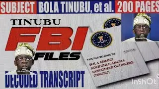 FBI FILES started Releasing Bola Tinubu Incriminating Documents | 1st Nov. 2023.