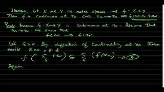 Lec 17 Continuous Mappings in Metric Spaces