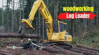 wood Loading logs with a John Deere log loader