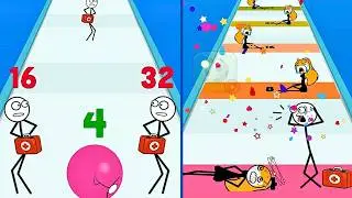 🕹 Stickman Roll WEEGOON - Android Gameplay Walkthrough - All Levels 30-40 - Funny Stickman