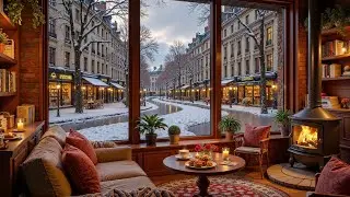 Beautiful and Relaxing Christmas Ambience ⛄ Jazz Piano Music and a Warm Fireplace for Study & Work