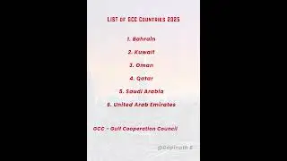 List of GCC Countries 2025