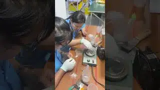 The process of tinning the ends of wires