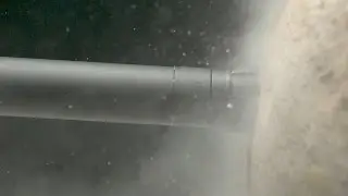 Slow Motion Destruction: A RockEye Hammer carves through solid rock