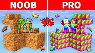 Mikey Family & JJ Family - NOOB vs PRO : Skyblock in Minecraft (Maizen)