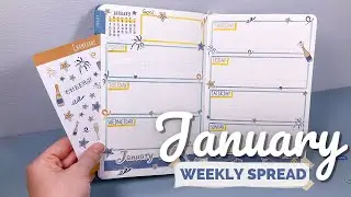January 2023 Weekly Spread - PLAN WITH ME - Simple New Year Theme Stickers