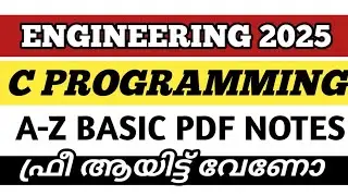 🔴FREE C PROGRAMMING NOTES FOR ENGINEERING STUDENTS | C PROGRAMMING BASIC TO ADVANCED LECTURE NOTES