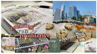 ✨a weekend in my life: relax & study with me, travel, how to make oatmeal chocolate chip cookies🍪