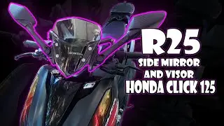 Honda Click 125i | R25 Medium Stem SIDE MIRROR and SMOKE LENS VISOR