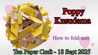 Tutorial ke. 312 - Kusudama Origami Poppy Kusudama full tutorial step by step