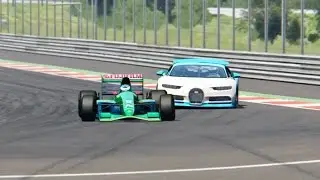 Battle Bugatti Chiron vs Jordan F1 1991