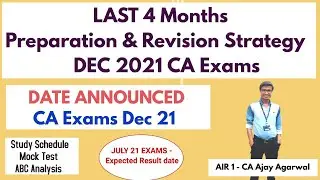CA Exams Dec 2021 Dates Announced | Last 4 Month Preparation & Revision Strategy |AIR 1 Ajay Agarwal
