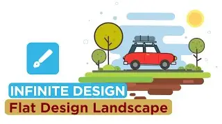 Flat design landscape di infinite design (Speed Art) | Infinite Design