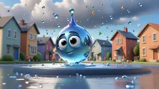 Three Little Raindrops Fall From the Sky | Weather Counting Song for Kids | Gentle Nursery Rhyme