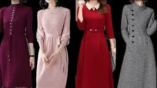 New Arrivals Ladies Woolen Sweater Sheath Dress/Bodycon Dress Designs For Winter