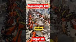 Automated Robotic Assembly Line in a Factory. #robotics #automation #factoftheday #robotcontrol