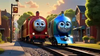 Two Shiny Trains Blow Their Horn | Train Song for Kids | Counting & Vehicle Rhyme for Preschoolers
