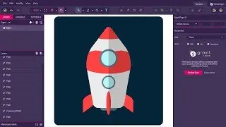 Rocket Ship Flat Icon | Gravit Designer Tutorial for Beginner