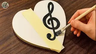 Simple Colorful Heart Acrylic Painting on Canvas Step by Step｜Satisfying Art ASMR