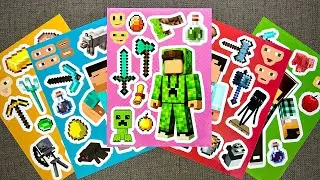 [🍒paper diy🍒] Oddly Satisfying Roblox x Minecraft Sticker Book 🎮⛏️ Steve & Roblox Noob Adventure