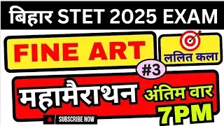 बिहार STET FINE ART महामैराथन 2025 COMPLETE MCQ 💯✅ 