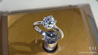 AUTIUM Uno Trellis Moissanite Solitaire Engagement Ring, 1CT Proposal Ring, 18k White Gold, 2020-121