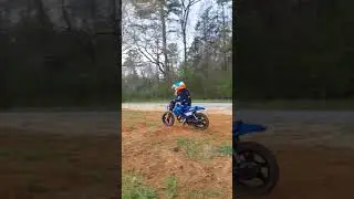 Learning how to ride my Yamaha PW50 dirt bike in my front yard.