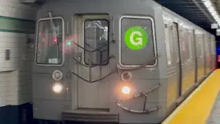 R68A (G) train arrives at Bedford-Nostrand Avenues