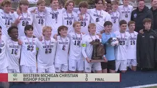 Muskegon Western Michigan Christian shuts out Bishop Foley 3-0 to win state title