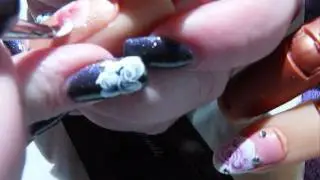 NEW one stroke rose nail art