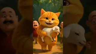 cute ai cat and Motu Patlu #cat #animation #kitten #cartoon #animals #funny #meow #funny #shorts