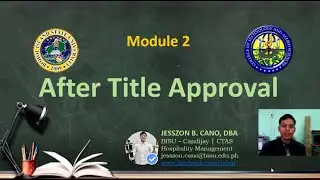 Approved Title, What's Next? | Module 2 | Research in Hospitality