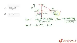 Three particles each `1kg` mass are placed at the corners of a right angled triangle `AOB`, `O` bei