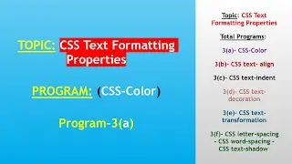 CSS Color | Program 3(a) | CSS Text formatting Properties | 15 February 2021 | #CSS #Text
