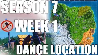 Fortnite - Dance in different forbidden locations /w map (Season 7 Week 1)