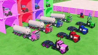 TRANSPORTING ALL THE COLORFUL MAN OIL TANK TRUCKS, MACK TRUCKS,WITH TLX PHOENIX TRUCK TO THE GARAGE