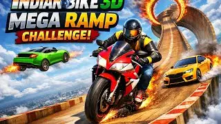 MEGA RAMP CHALLENGE in INDIAN BIKE 3D game different cars #gaming #gameplay #indianbikedriving3d